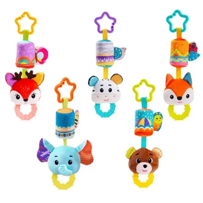 آویز جغجغه ای و دندانگیر کودک طرح حیوانات کد 822707