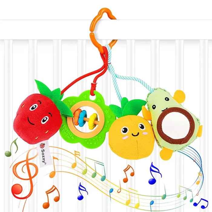 آویز جغجغه ای 4 عددی طرح میوه کد 240868