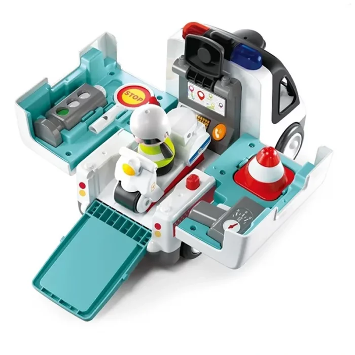 ماشين پلیس اسباب بازی با تجهيزات هولی تويز HUILE TOYS کد HE9985
