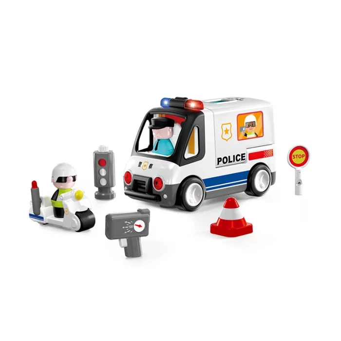 ماشين پلیس اسباب بازی با تجهيزات هولی تويز HUILE TOYS کد HE9985