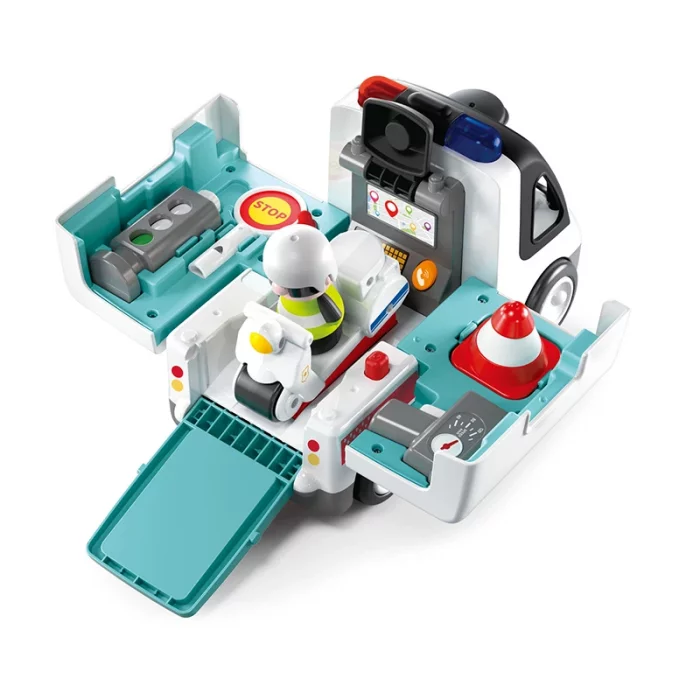 ماشين پلیس اسباب بازی با تجهيزات هولی تويز HUILE TOYS کد HE9985