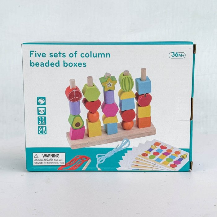 اسباب بازی مونته سوری توالی مهره های چوبی مدل میوه کد 6160093