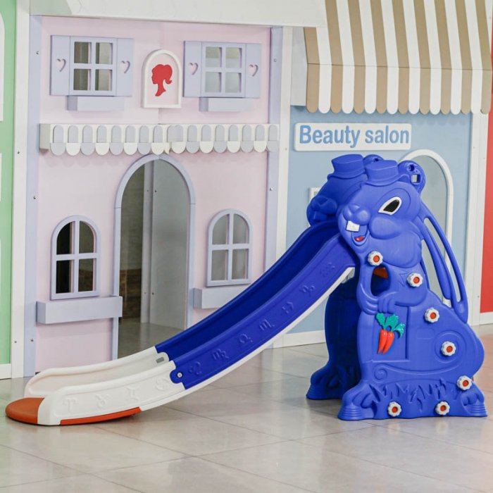 سرسره کودک مدل خرگوش سرمه ای با حلقه بسکتبال مدل P/PS5135/A