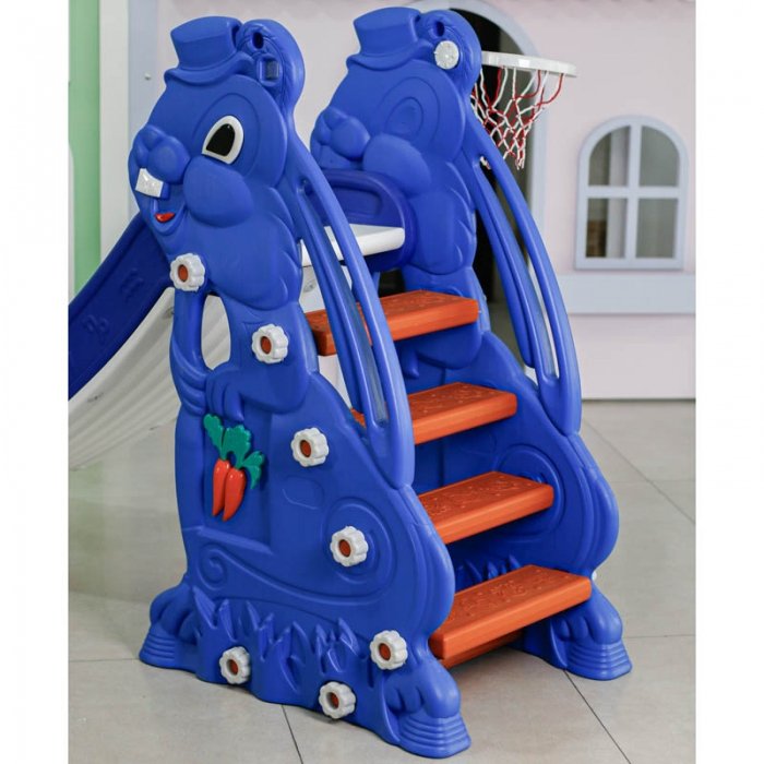 سرسره کودک مدل خرگوش سرمه ای با حلقه بسکتبال مدل P/PS5135/A