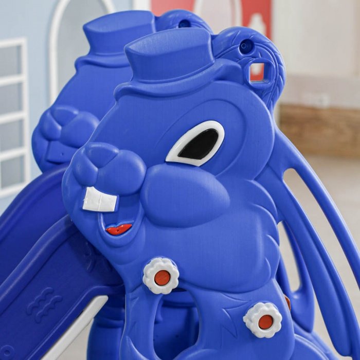 سرسره کودک مدل خرگوش سرمه ای با حلقه بسکتبال مدل P/PS5135/A