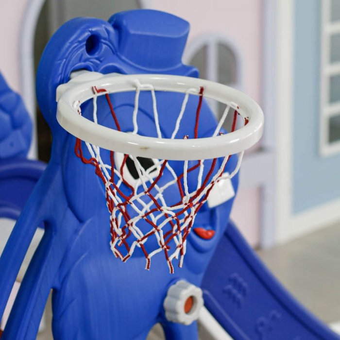 سرسره کودک مدل خرگوش سرمه ای با حلقه بسکتبال مدل P/PS5135/A