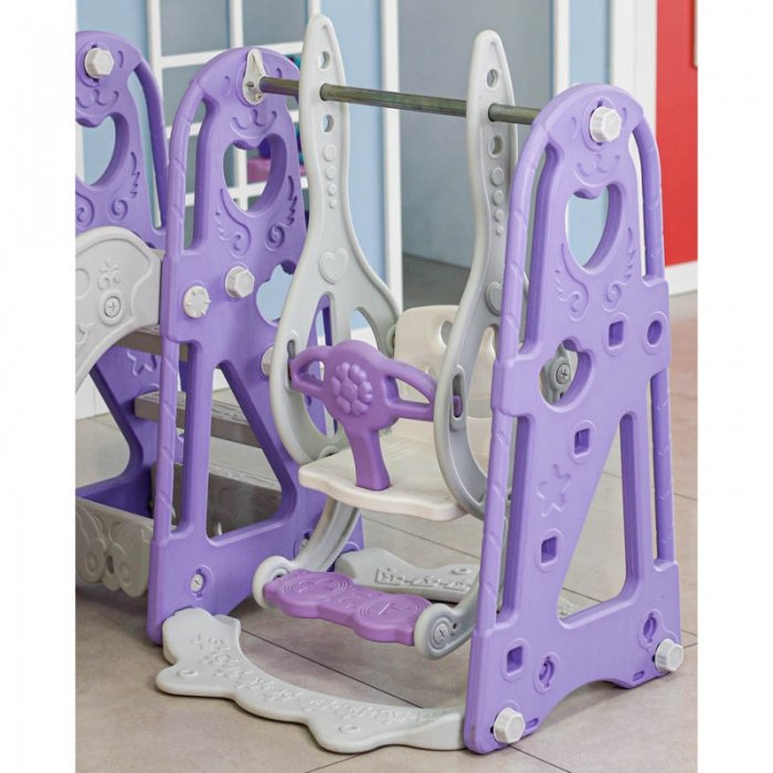 تاب و سرسره کودک هپی بنفش با حلقه بسکتبال مدل P/PS5146/BN