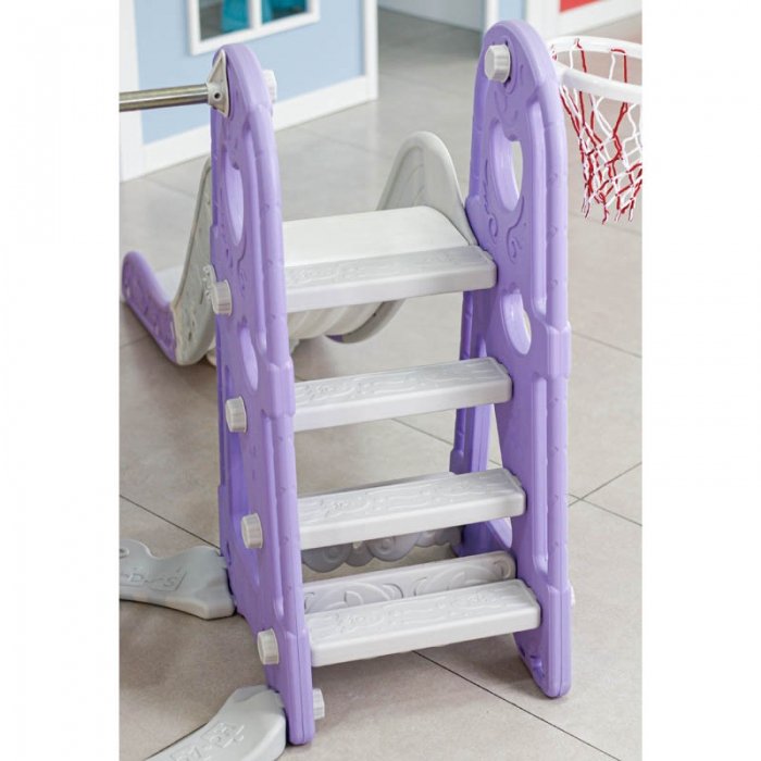 تاب و سرسره کودک هپی بنفش با حلقه بسکتبال مدل P/PS5146/BN