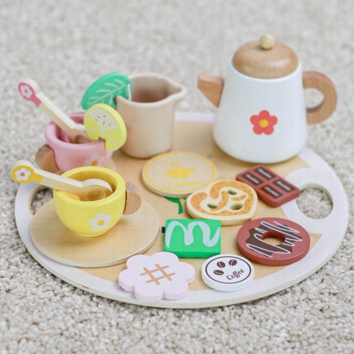 اسباب بازی ست چای خوری چوبی 18 تکه کد 210973