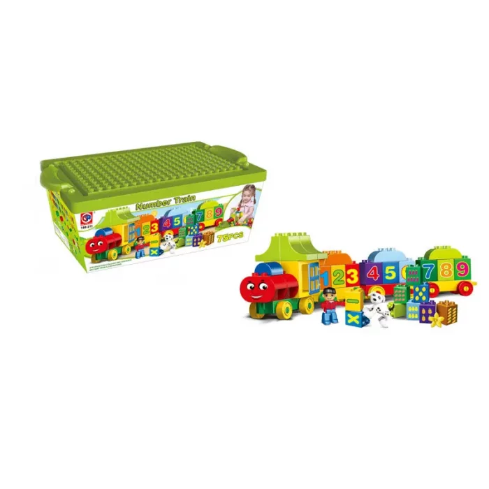 اسباب بازی لگو سطلی 75 تکه مدل قطار اعداد کد 188211