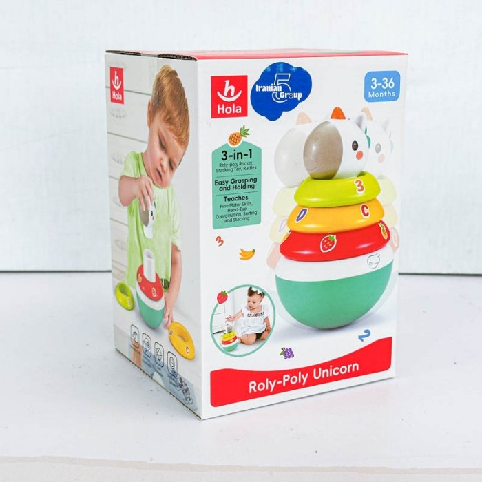 برج هوش تعادلی جغجغه ای هولی تویز Huile Toys مدل یونیکورن کد 3136