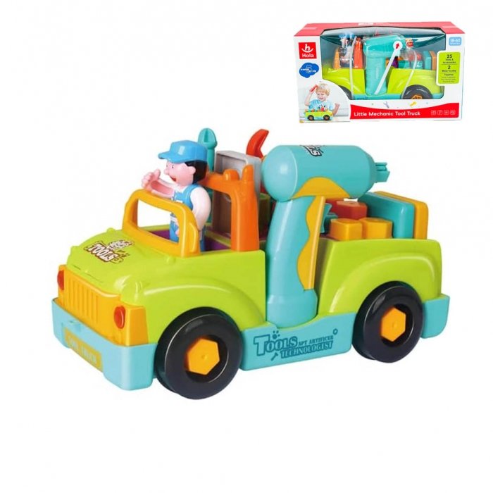 اسباب بازی کامیون ابزار هولی تویز Huile Toys رنگ سبز کد  6109