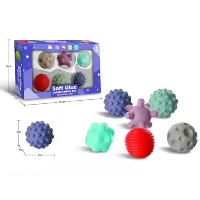 توپ حسی 6 عددی  رنگ ماکارون کد 1062