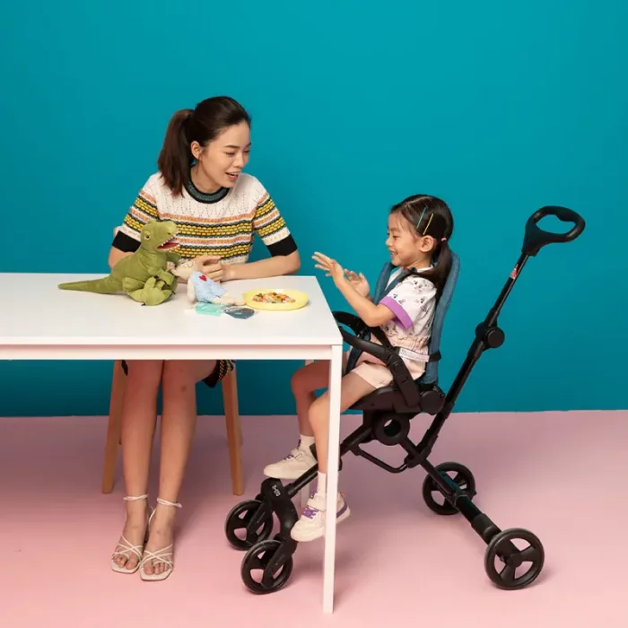 کالسکه کودک 2 کاره رنگ ذغالی کد P/518/A