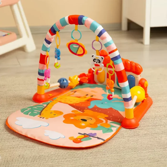 تشک بازی موزیکال کودک هانگر Huanger طرح جنگل نارنجی کد HE0630