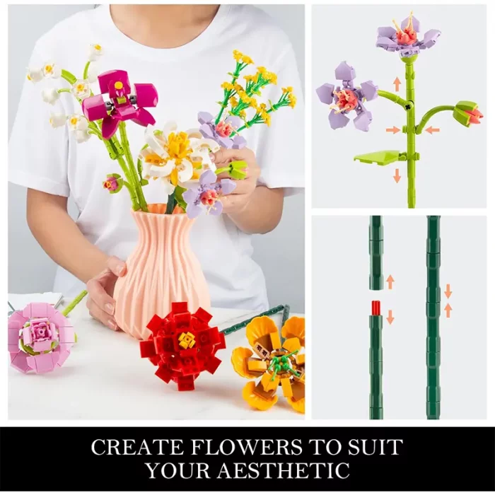 لگو گلدان گل 8 شاخه کد P/109/1