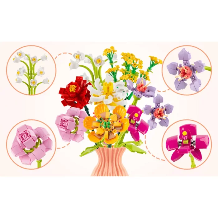 لگو گلدان گل 8 شاخه کد P/109/1