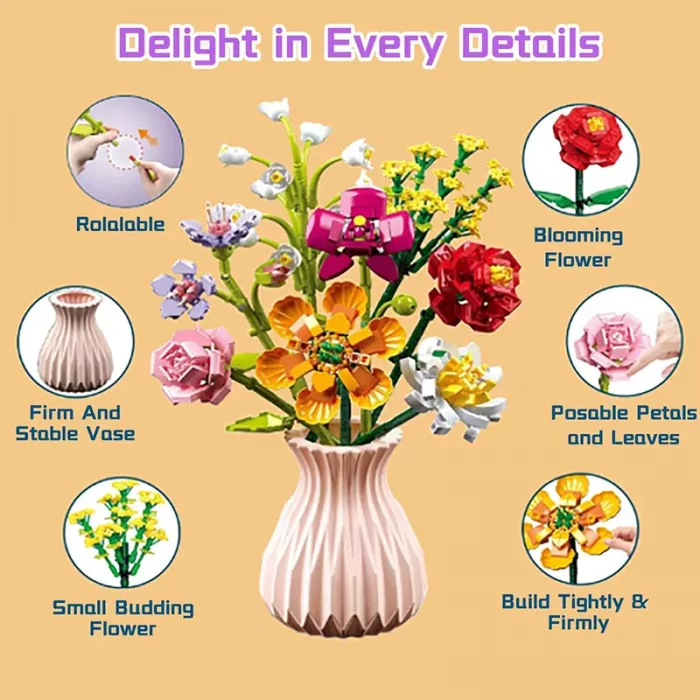 لگو گلدان گل 8 شاخه کد P/109/1