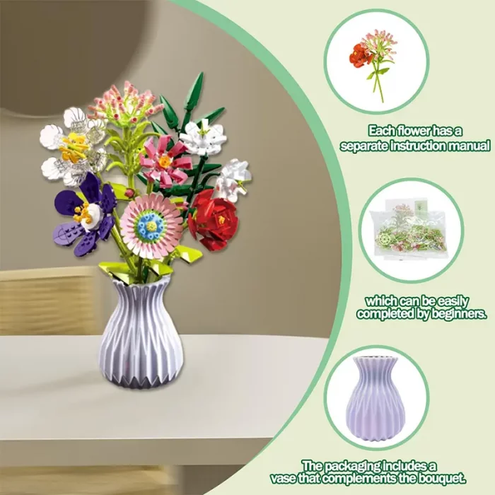 لگو گلدان گل 8 شاخه کد P/109/2