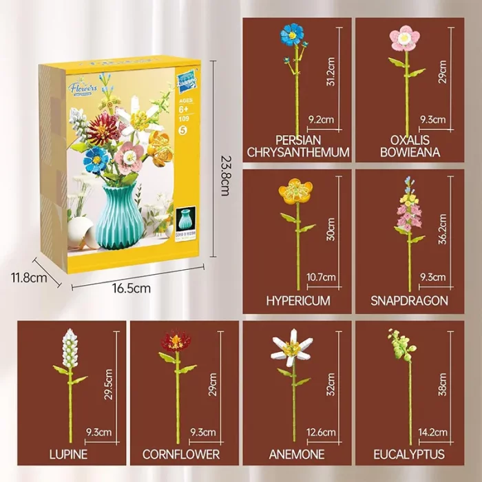 لگو گلدان گل 8 شاخه کد P/109/5