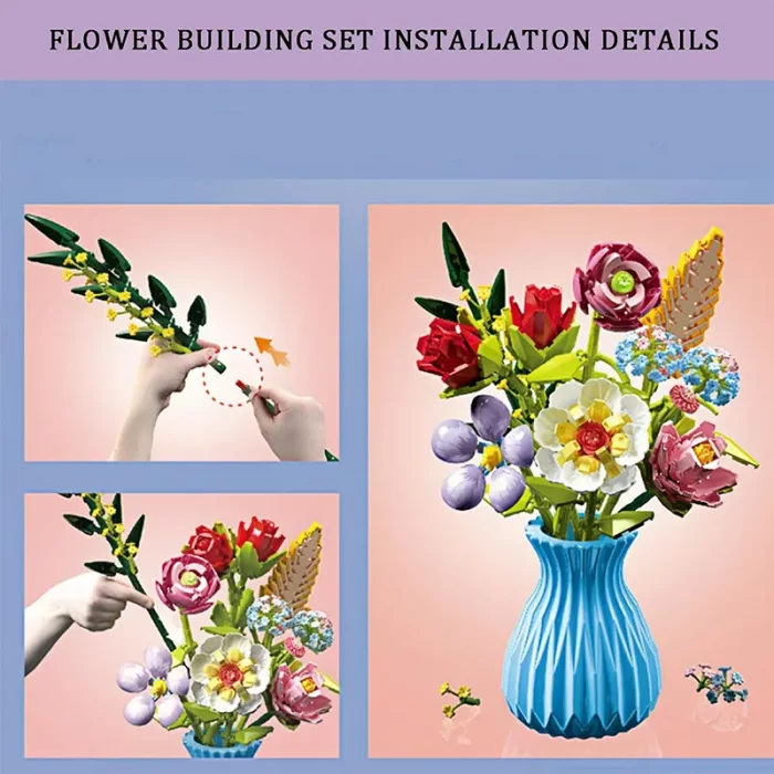 لگو گلدان گل 8 شاخه کد P/109/7