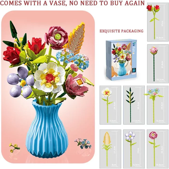 لگو گلدان گل 8 شاخه کد P/109/7