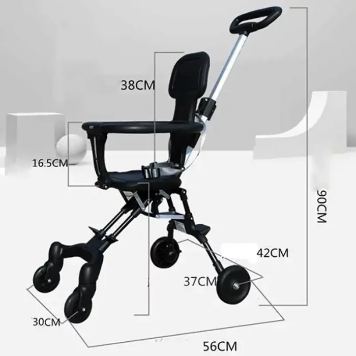 صندلی چرخدار کودک رنگ ذغالی کد P/518/A