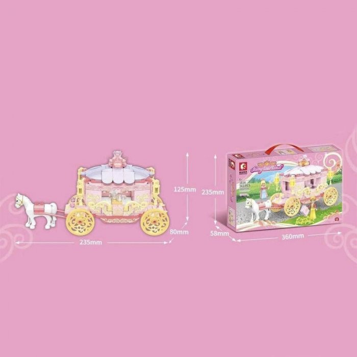 اسباب بازی لگو و ساختنی 342 تکه مدل کالسکه کد 1816