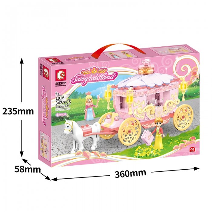 اسباب بازی لگو و ساختنی 342 تکه مدل کالسکه کد 1816