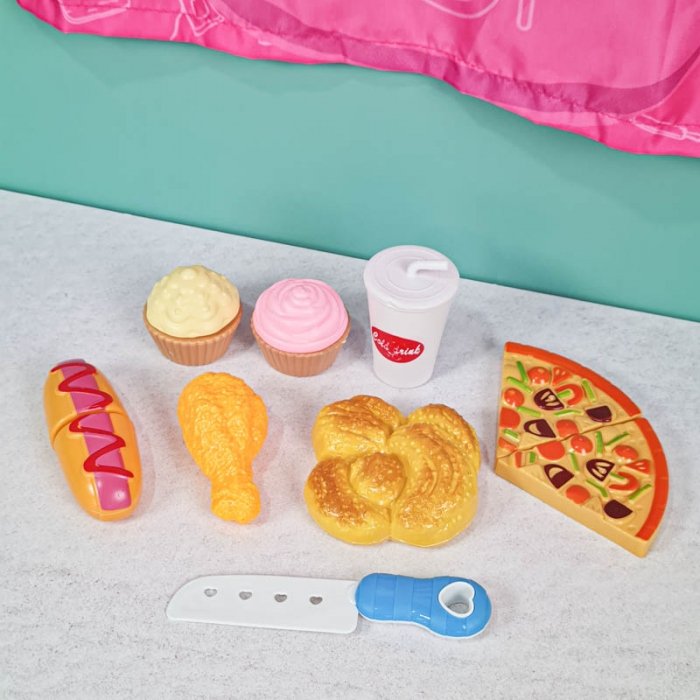 لباس مشاغل کودک مدل سرآشپز صورتی با لوازم کد PD2519