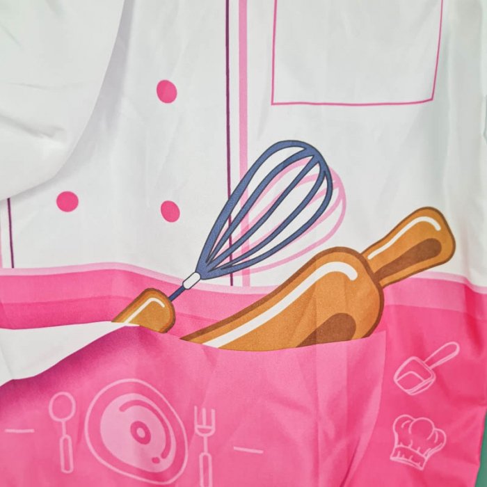 لباس مشاغل کودک مدل سرآشپز صورتی با لوازم کد PD2519