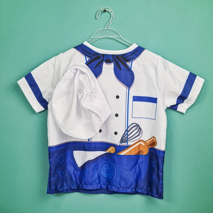 لباس مشاغل کودک مدل سرآشپز آبی با لوازم کد PD2518