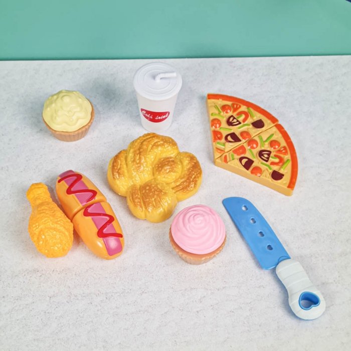 لباس مشاغل کودک مدل سرآشپز آبی با لوازم کد PD2518