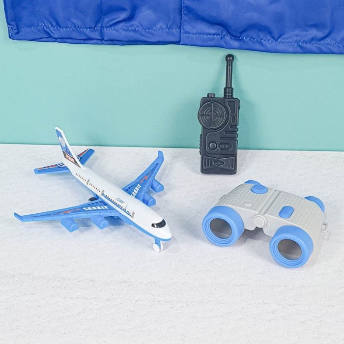 لباس مشاغل کودک مدل خلبان سورمه ای با لوازم کد PD2524