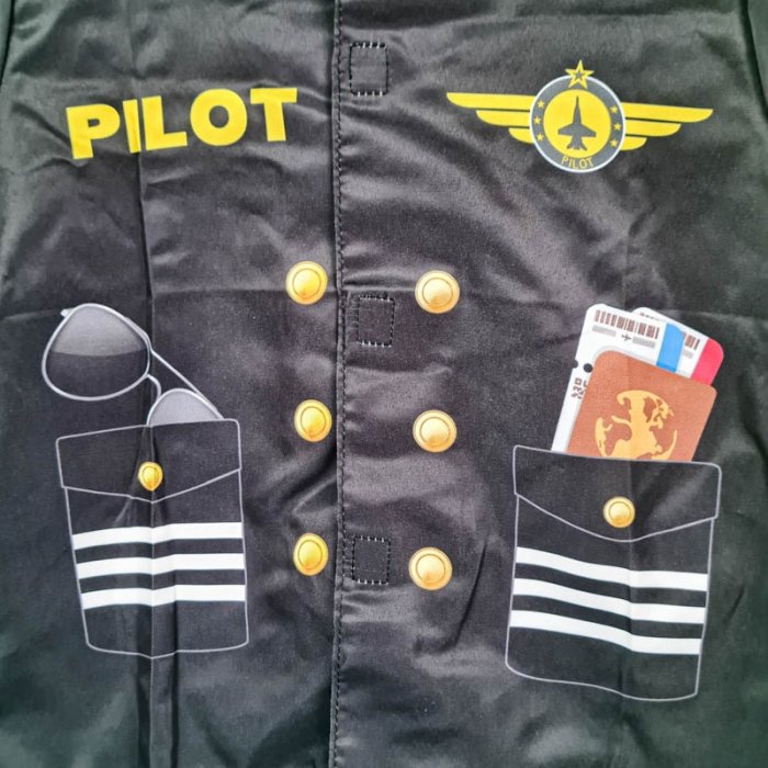 لباس مشاغل کودک مدل خلبان مشکی با لوازم کد PD2513