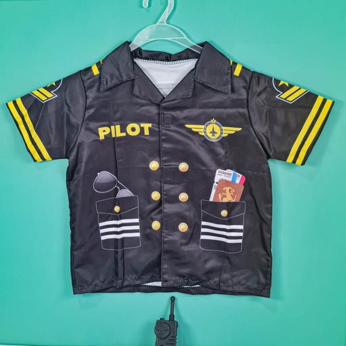 لباس مشاغل کودک مدل خلبان مشکی با لوازم کد PD2513