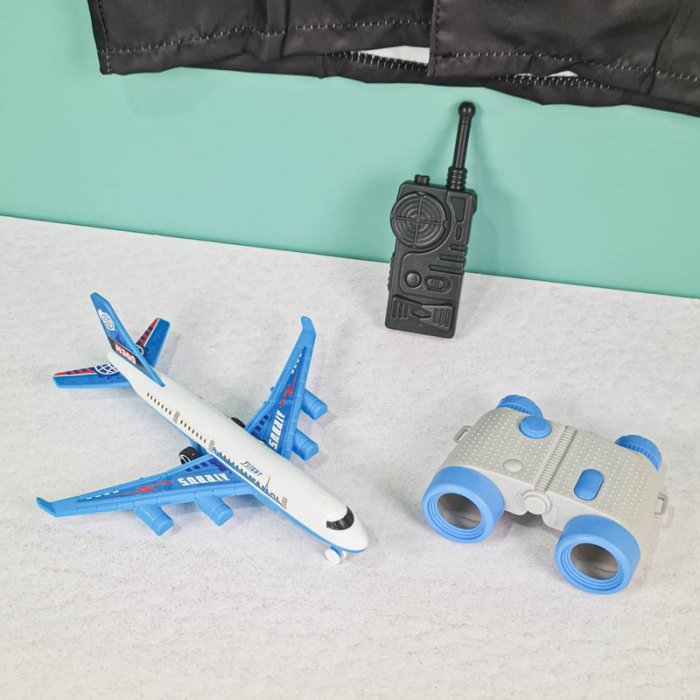 لباس مشاغل کودک مدل خلبان مشکی با لوازم کد PD2513