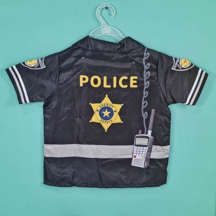 لباس مشاغل کودک مدل پلیس مشکی با لوازم کد PD2515