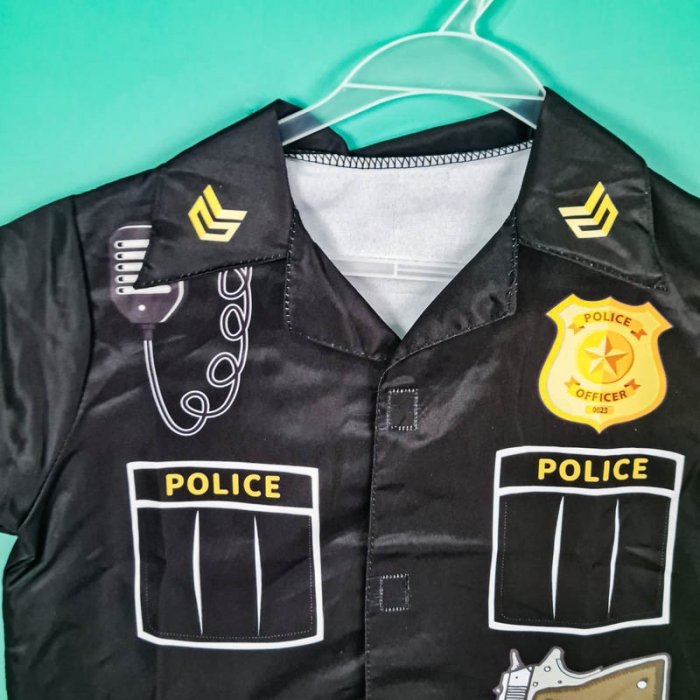 لباس مشاغل کودک مدل پلیس مشکی با لوازم کد PD2515