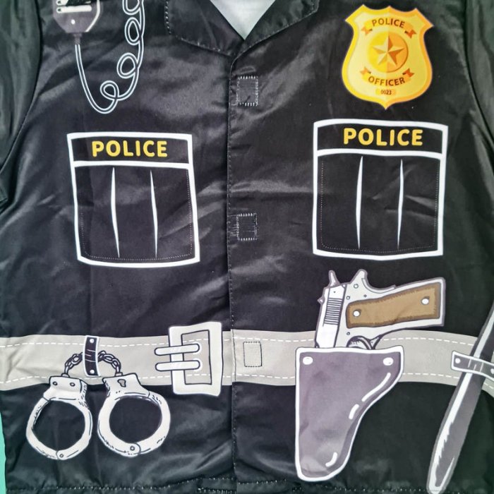 لباس مشاغل کودک مدل پلیس مشکی با لوازم کد PD2515