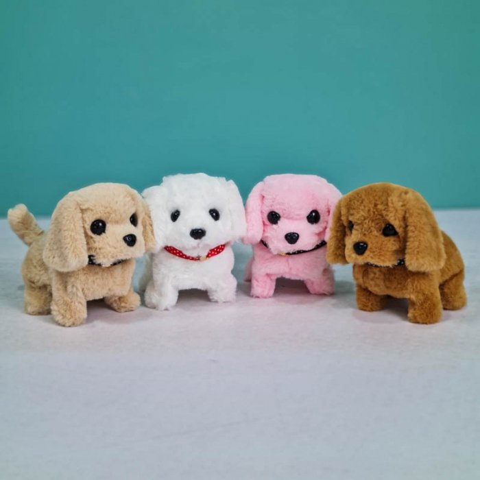 عروسک پولیشی سگ رباتیک با قفس رنگ سفید کد P/66711/B