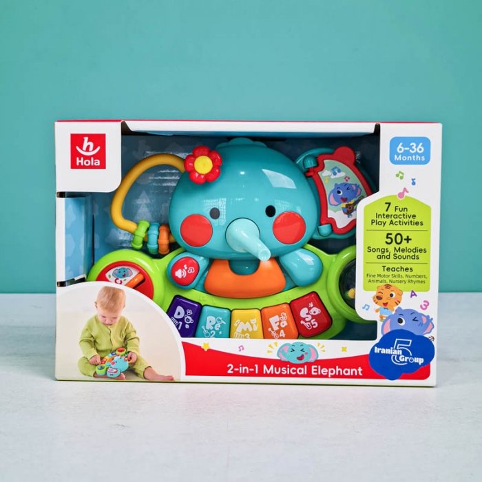 اسباب بازی پیانو موزیکال هولی تویز Huile Toys طرح فیل کد 3135