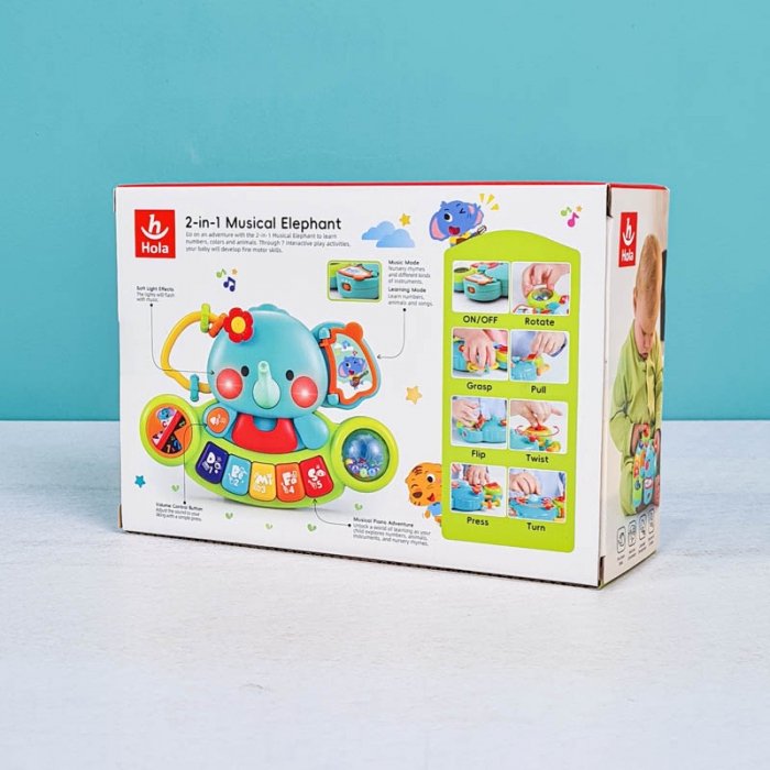 اسباب بازی پیانو موزیکال هولی تویز Huile Toys طرح فیل کد 3135