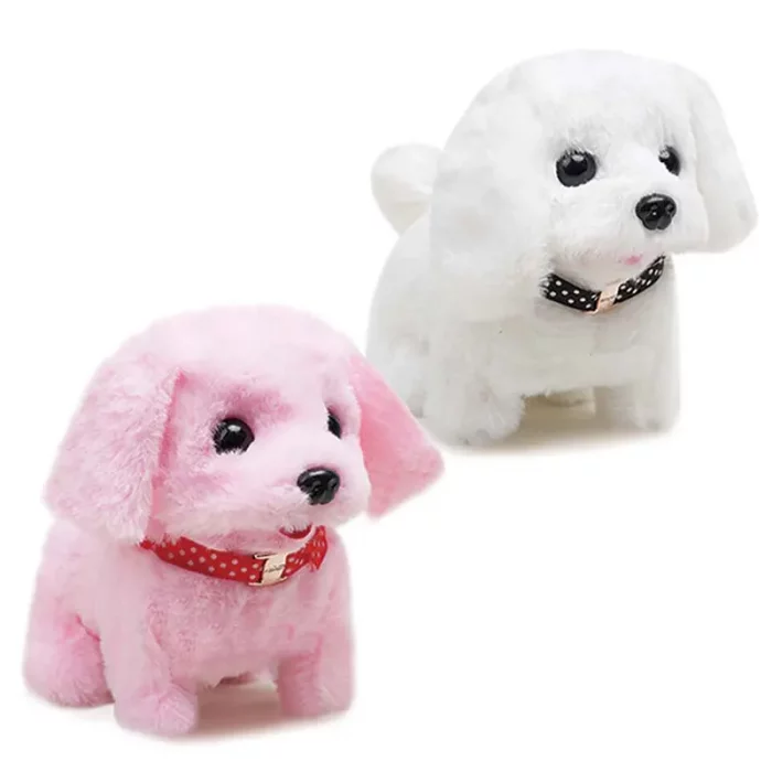 عروسک پولیشی سگ رباتیک با قفس رنگ سفید کد P/66711/B