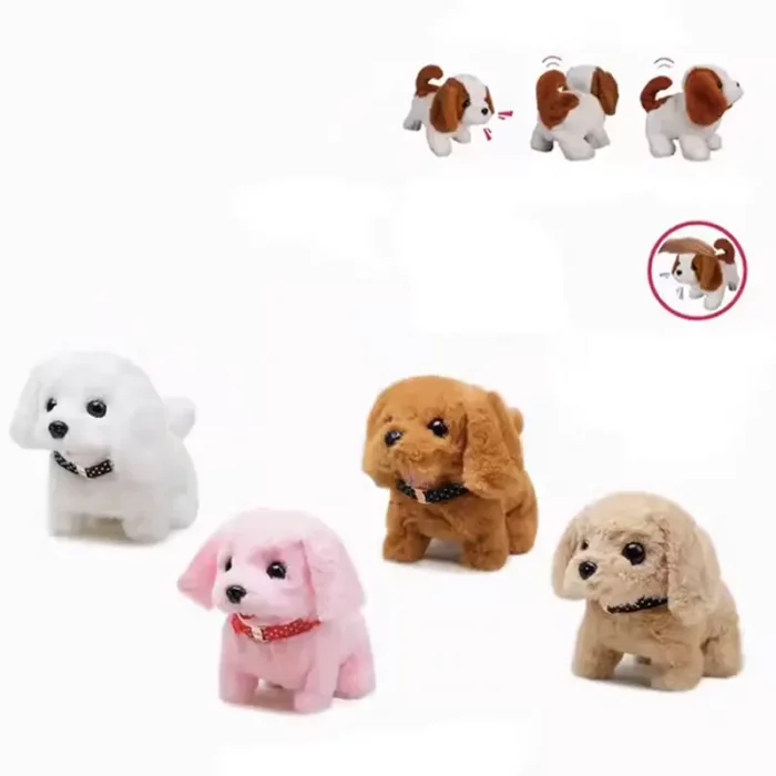 عروسک پولیشی سگ رباتیک با قفس رنگ سفید کد P/66711/B