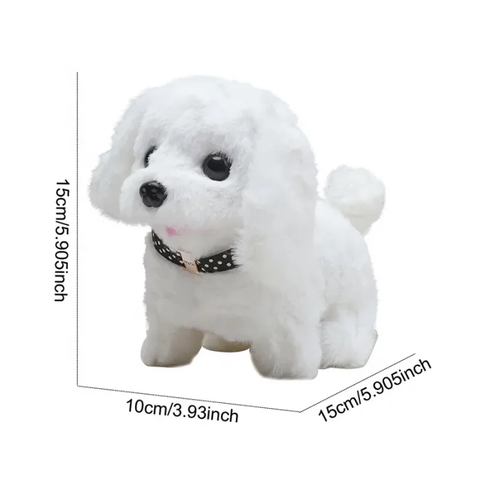 عروسک پولیشی سگ رباتیک با قفس رنگ سفید کد P/66711/B