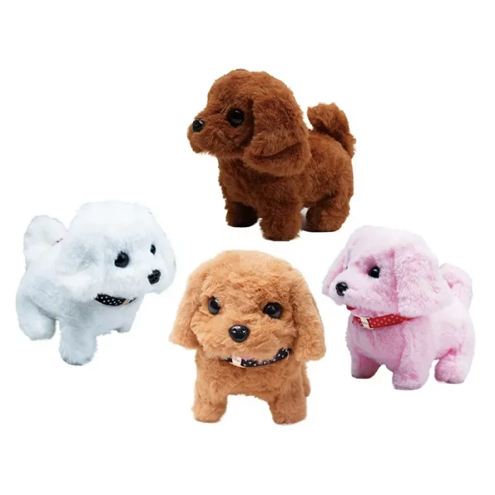 عروسک پولیشی سگ رباتیک با قفس رنگ گلد کد P/66711/C