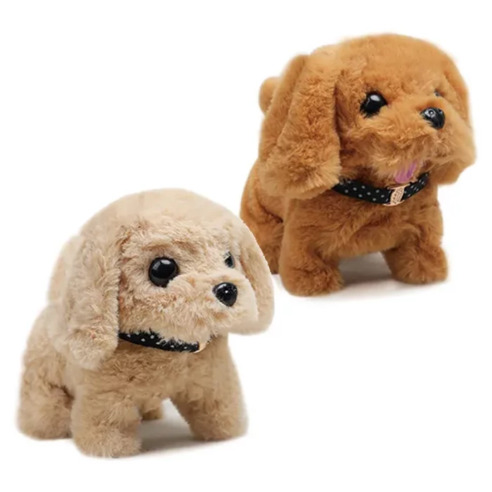 عروسک پولیشی سگ رباتیک با قفس رنگ گلد کد P/66711/C