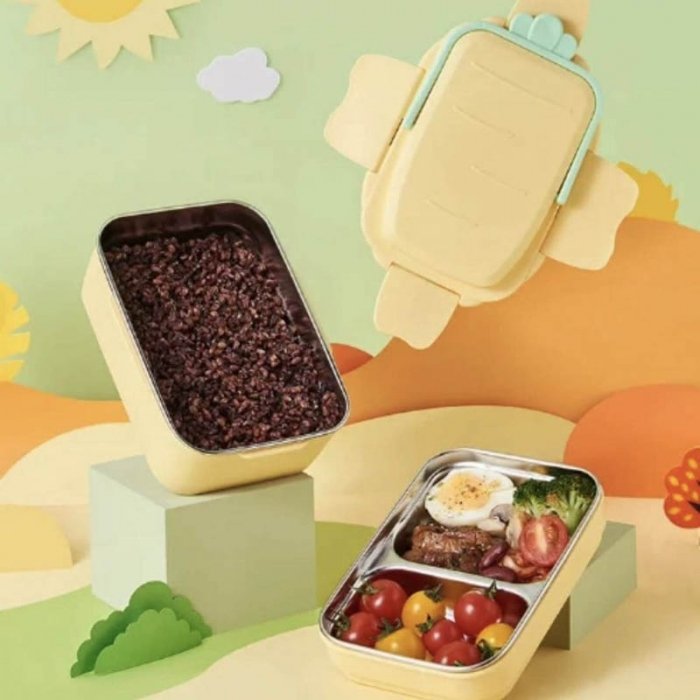 ظرف غذا کودک دو طبقه طرح هویج نارنجی کد P/ML6207/B