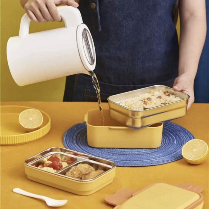 ظرف غذا کودک دو طبقه طرح هویج زرد کد P/ML6207/A